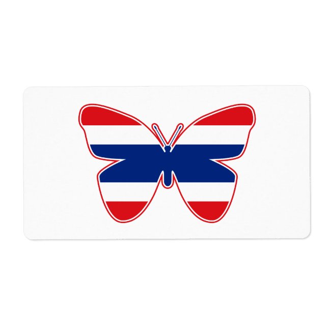 Étiquette Drapeau papillon thaïlandais (Devant)