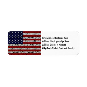 Étiquette Drapeau patriotique des Etats-Unis d'Américain de