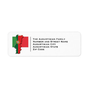 Étiquette DRAPEAU Patriotique DU PORTUGAL Adresse de retour