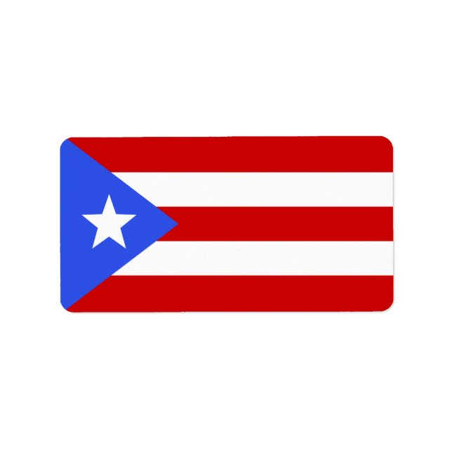 Étiquette Drapeau Porto Rico (Devant)
