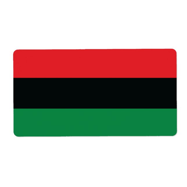 Étiquette Drapeau rouge, noir et vert (Devant)