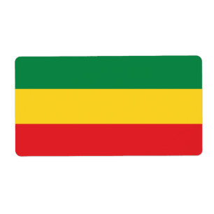 Étiquette Drapeau vert, or (jaune) et rouge