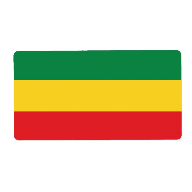 Étiquette Drapeau vert, or (jaune) et rouge (Devant)