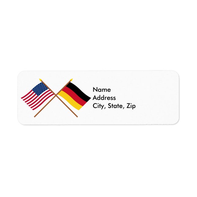 Étiquette Drapeaux croisés États-Unis et Allemagne (Devant)
