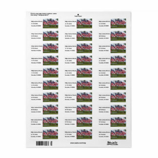 Étiquette Drapeaux et croix américains