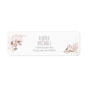 Étiquette Dreamy Foliage Mariage V2 Blush Pink ID817