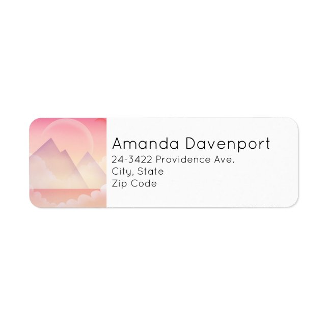 Étiquette Dreamy Pastel Mountain Landcape Adresse (Devant)