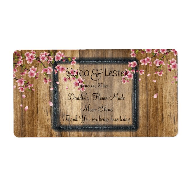 Étiquette Drôle, épousant le vin, coutume d'alcool illégal (Devant)