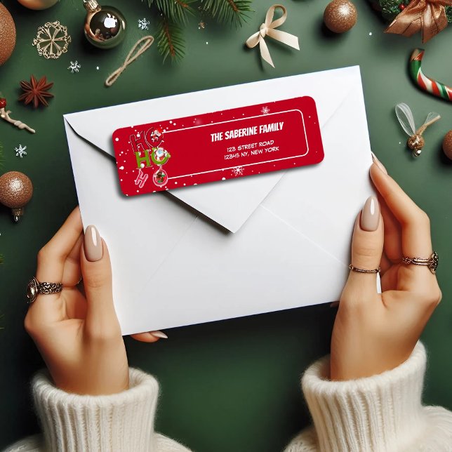 Étiquette Drôle HO HO Ho Retro Noël Holiday Retour (Créateur téléchargé)