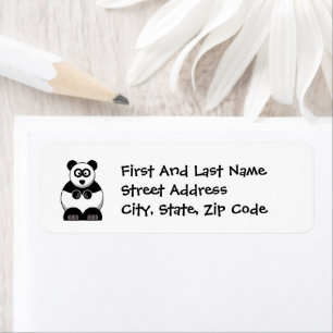 Étiquette Drôle Pandamonium Panda Cartoon, Mignonne Pun Stre