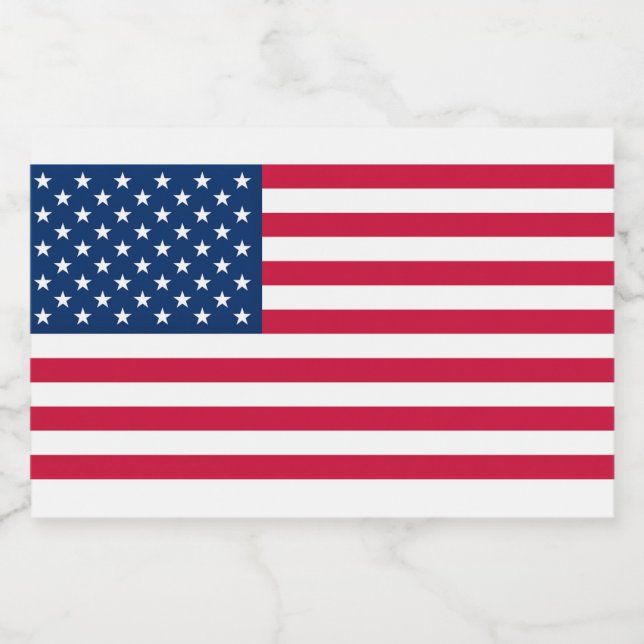 Étiquette du drapeau américain - USA - Patriotique (Étiquettes simples)