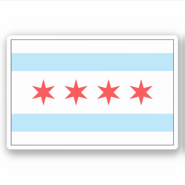 Étiquette du drapeau de Chicago (Devant)