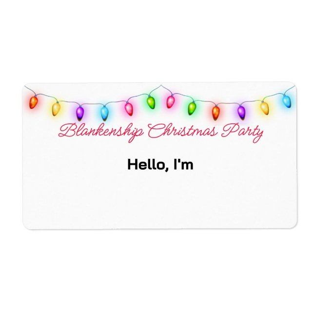 Étiquette du Étiquette papier des feux de Noël (Devant)