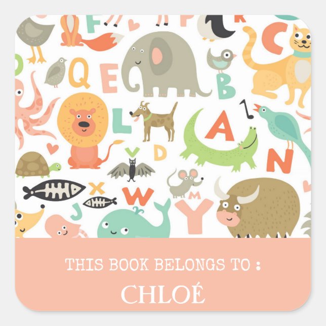 ÉTIQUETTE DU LIVRE : CUTE ANIMALS & ALPHABET (Devant)