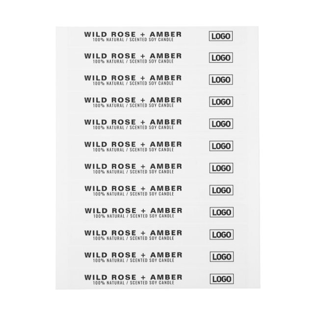 Étiquette du logo à bougie mince (Feuille)