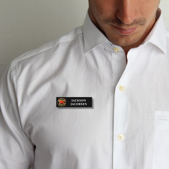 Étiquette du nom du casque du pompier (Créateur téléchargé)