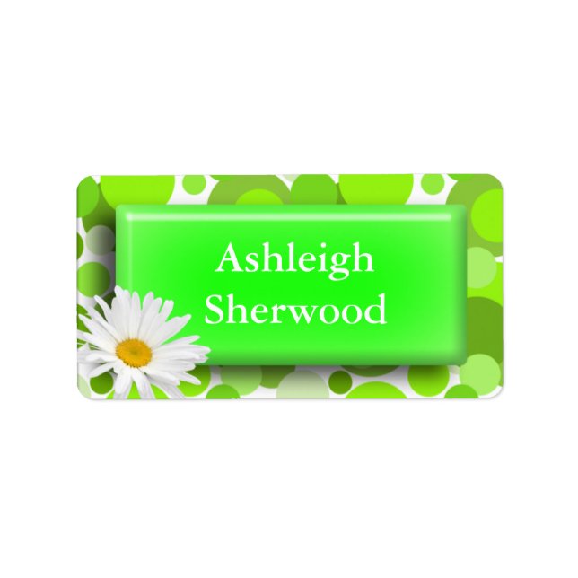 Étiquette du nom du cercle vert (Devant)