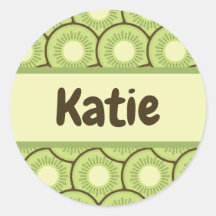 Étiquette du nom du Motif des fruits Kiwi