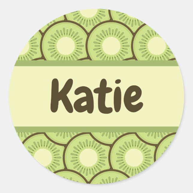 Étiquette du nom du Motif des fruits Kiwi (Devant)