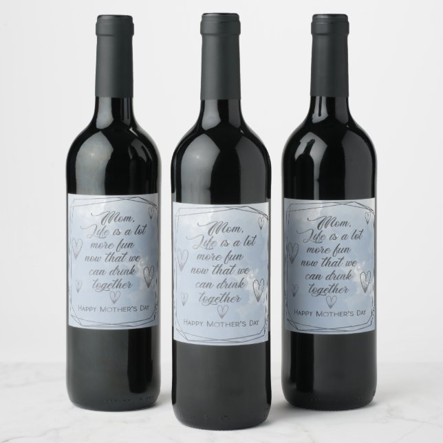 Étiquette du vin de la fête des mères (Bouteilles)