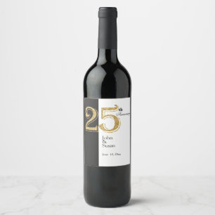 étiquette du vin du 25e anniversaire