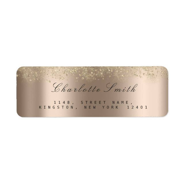 Étiquette Dust Star Gold Ivory Beige RSVP Adresse de retour (Devant)