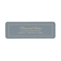 Dusty Blue-Grey & Gold Minimalist Adresse de retou