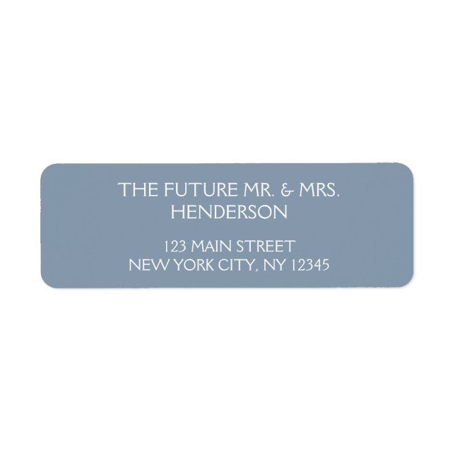 Étiquette Dusty Blue Mariage Adresse de retour (Devant)