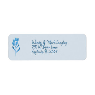 Étiquette Dusty Blue Watercolor Wedding Invitation Label
