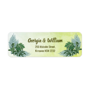 Étiquette Dusty Green Greenery Rustic Mariage Retour Adresse