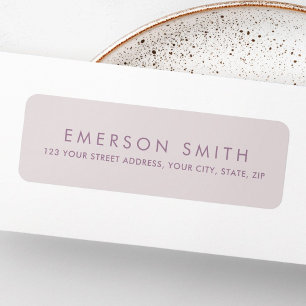 Étiquette Dusty lavendel adresse de retour minimale élégante
