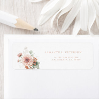 Étiquette Dusty rose Blush Floral Spring Bloom Wedding