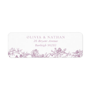 Étiquette Dusty Rose & Blush Vintage Wedding Adresse de reto
