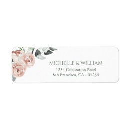 Étiquette Dusty Rose Eucalyptus Greenery Floral Label