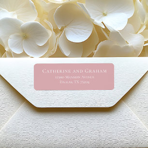 Étiquette Dusty Rose Pink Typography Mariage Adresse de reto