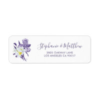 Dusty violet Iris blanc marguerite Mariage botaniq