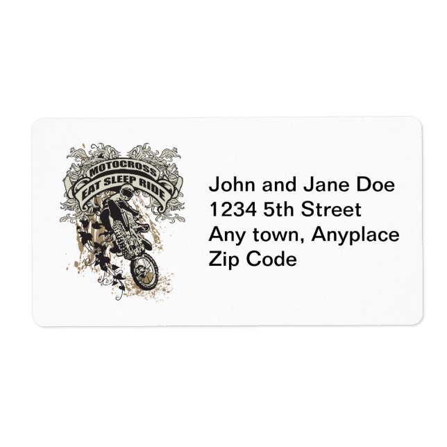 Étiquette Eat, Sleep, Ride Motocross (Devant)