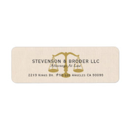 Étiquette Echelle de texture de lin beige et de justice d'or