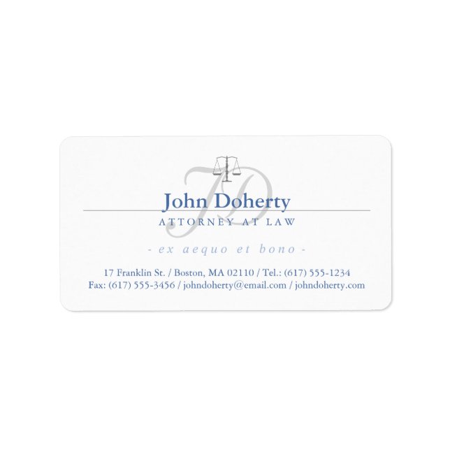 Étiquette Échelles classiques de justice | Avocat élégant (Devant)