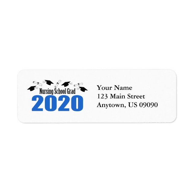 Étiquette École De Soins Infirmières Grad 2020 Casquettes Et (Devant)