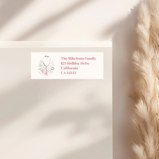 Étiquette École de soins infirmiers rose (Créateur téléchargé)