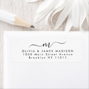 Étiquette Écran moderne Laver Monogramme Couple Stationnaire