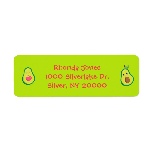 Étiquette Écrans Avocado rose et vert (Devant)