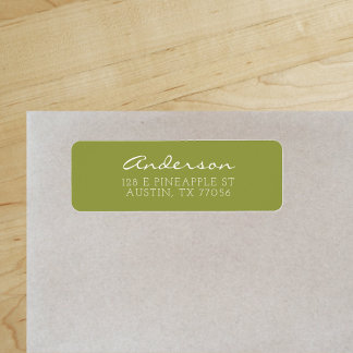 Étiquette Écriture de famille personnalisée | Vert olive Adr
