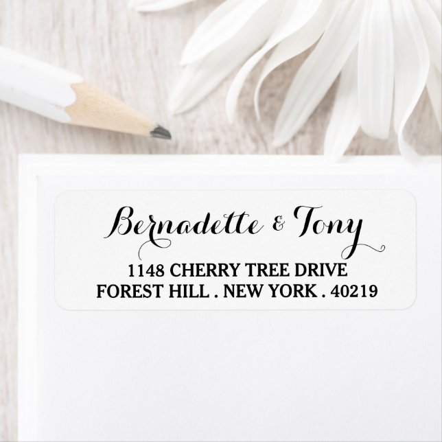 Étiquette Écriture de Style Nom et Adresse Personnalisés (En situation)