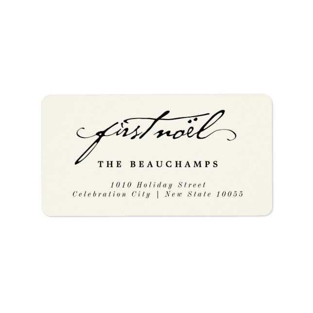 Étiquette Écriture manuscrite classique Première adresse de  (Devant)