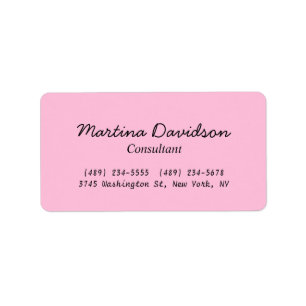 Étiquette Écriture manuscrite originale unique rose