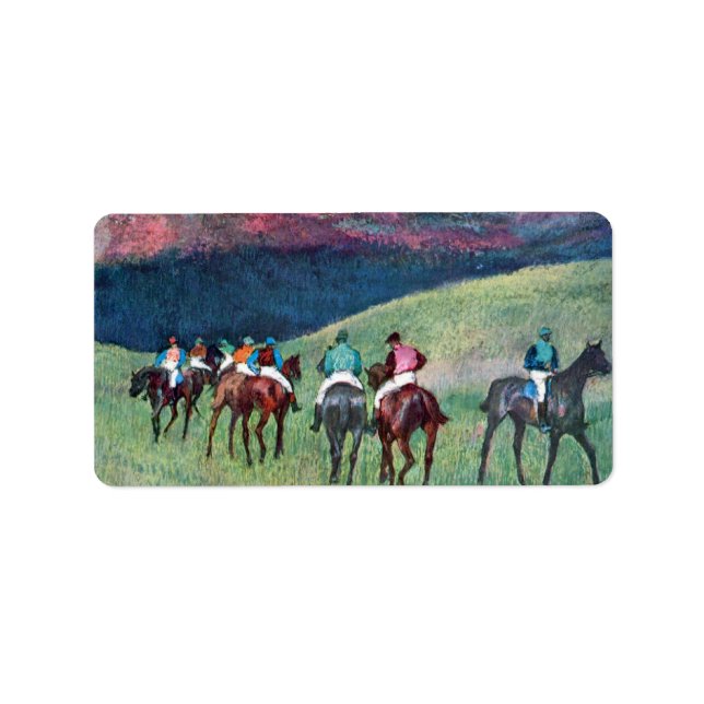Étiquette Edgar Degas - Course à cheval - L'entraînement (Devant)