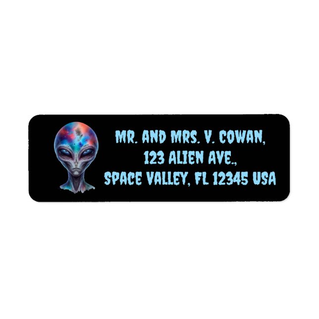 Étiquette Editable Alien Being Return Address (Devant)
