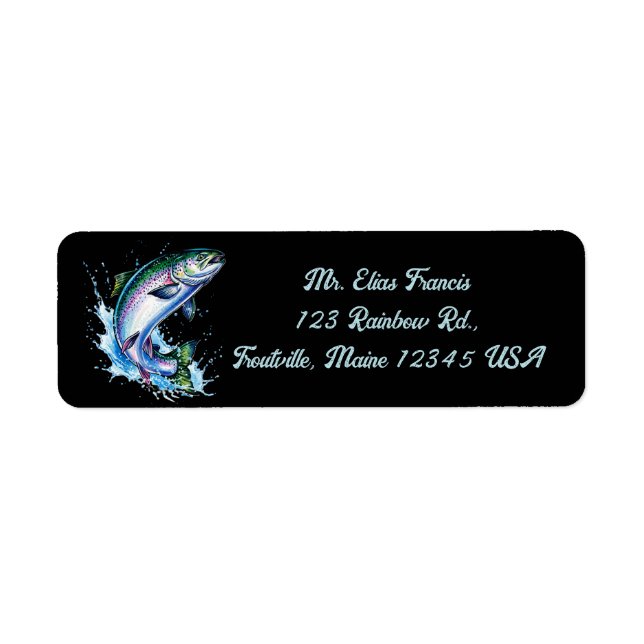 Étiquette Editable Rainbow Trout Return Address (Devant)